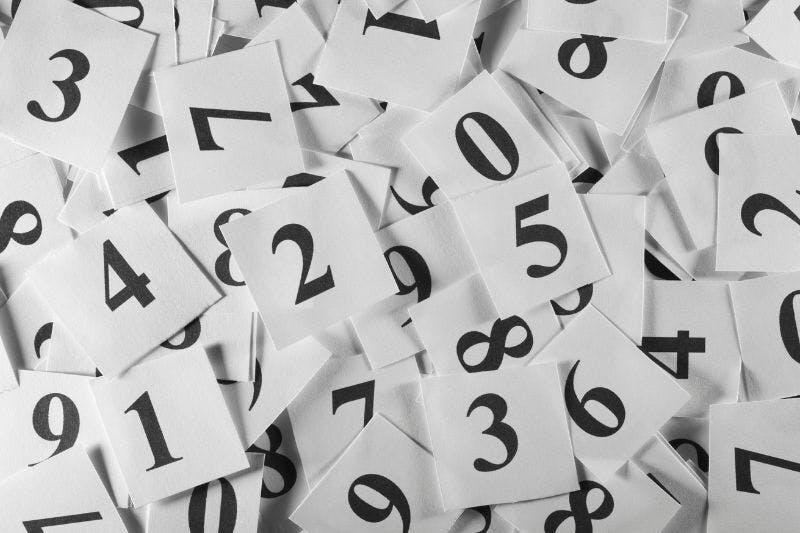 Image displaying various numbers