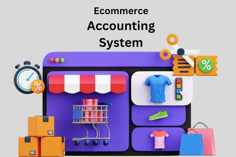 Graphic illustrating an ecommerce accounting system