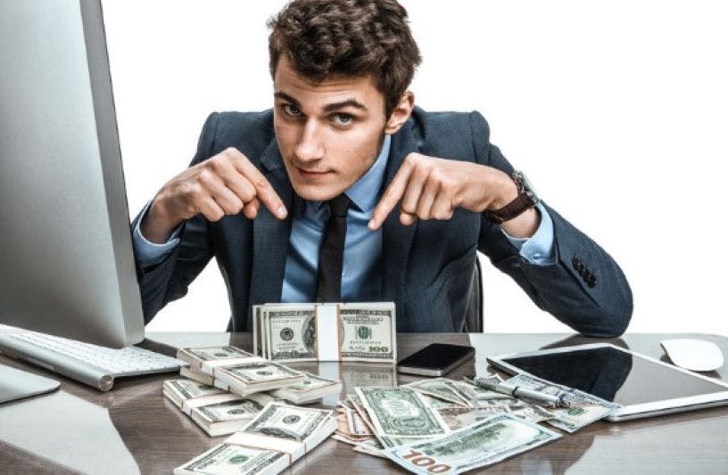 accountant working on cash flow for business