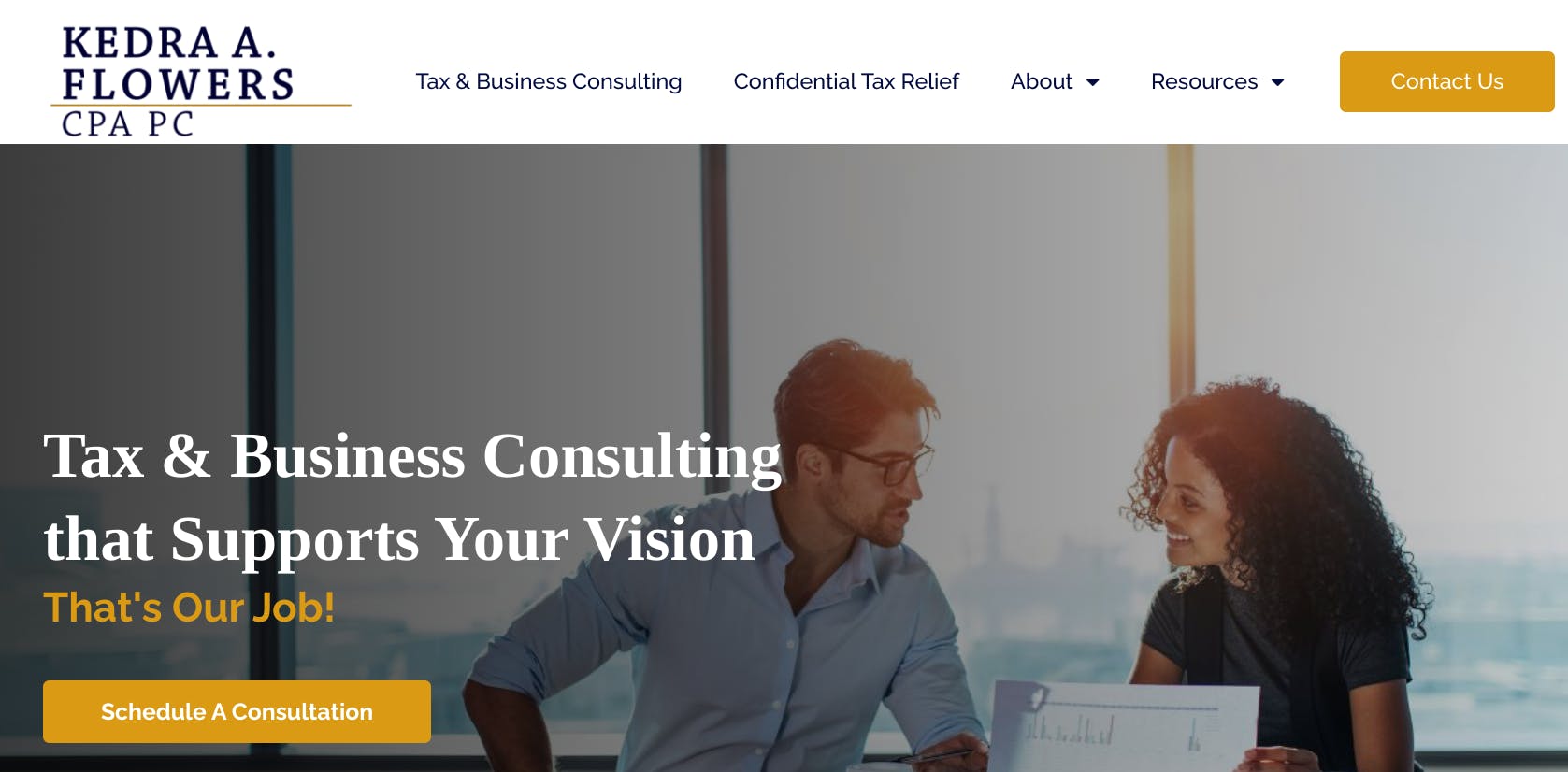 Screenshot for Kedra A. Flowers CPA PC main website homepage