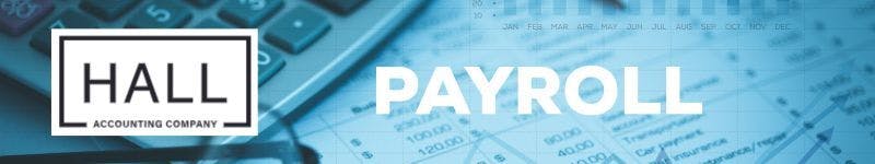 A banner titled ‘PAYROLL’ for Hall Accounting