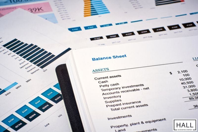 Balance sheet and financial reports, illustrating how to find accountant for small business needs.