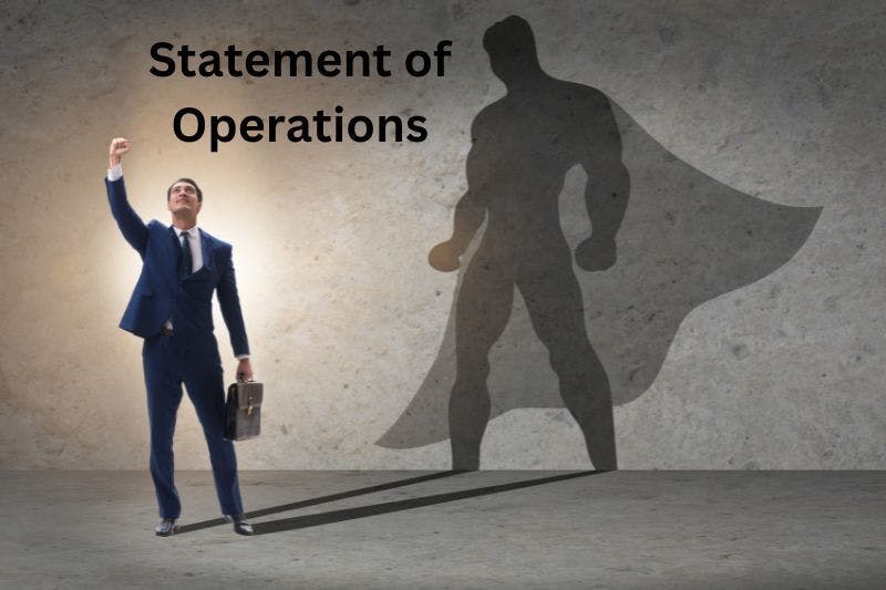 A man raising a hand in victory after analyzing a Statement of Operations