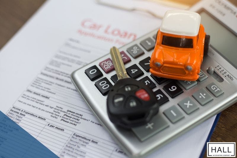 Image of a car key and calculator, suggesting the financial aspects of leasing vs. buying a car for business