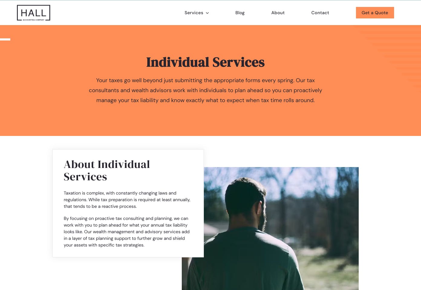 hall accounting individual service page
